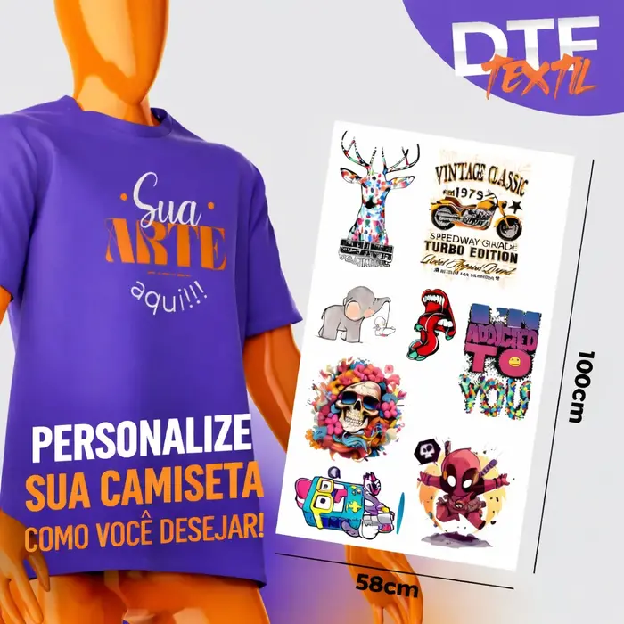 Impressão DTF Têxtil - Pronta para Aplicação