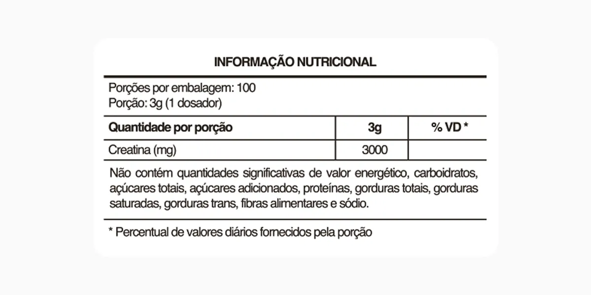 Tabela nutricional