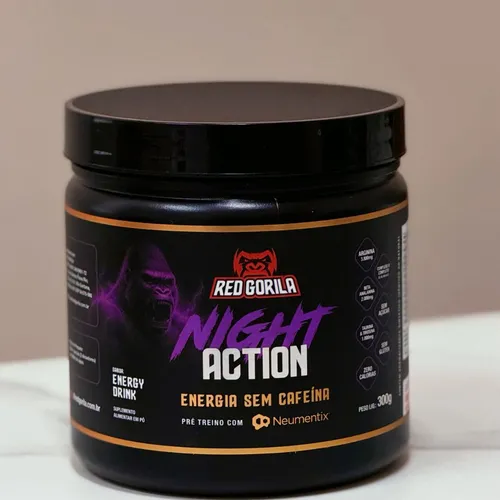 Pré-Treino Night Action Sem Cafeína 300g - Red Gorila