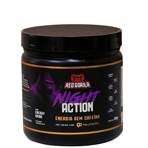 Pré-Treino Night Action Sem Cafeína 300g - Red Gorila