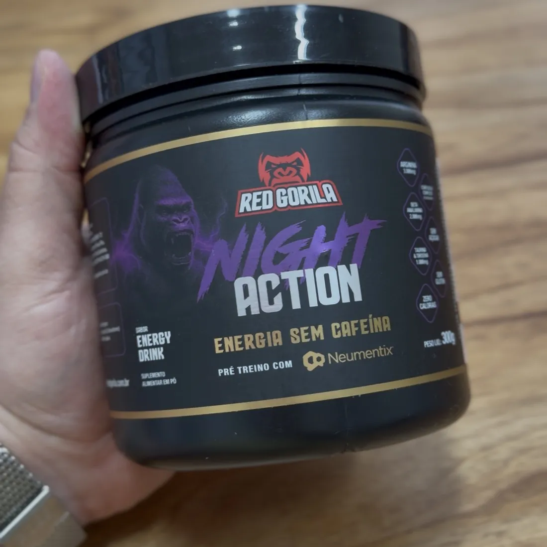 Pré-Treino Sem Cafeína para Energia e Foco | Night Action 300g