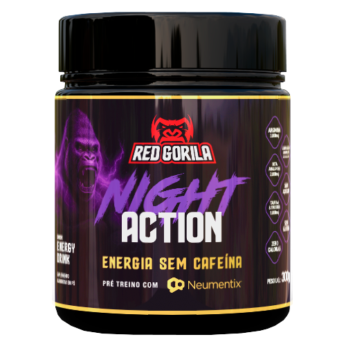 Pré-Treino Night Action Sem Cafeína 300g - Red Gorila