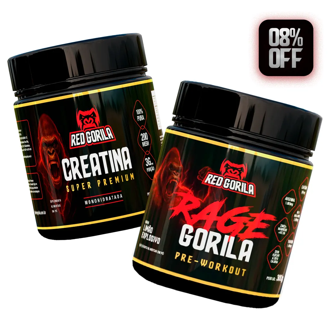 Combo Creatina + Pré-Treino Rage | Energia, Foco e Desempenho