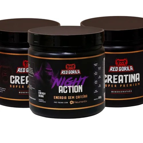 Combo Gorila Noturno - 2 Creatinas + 1 Night Action