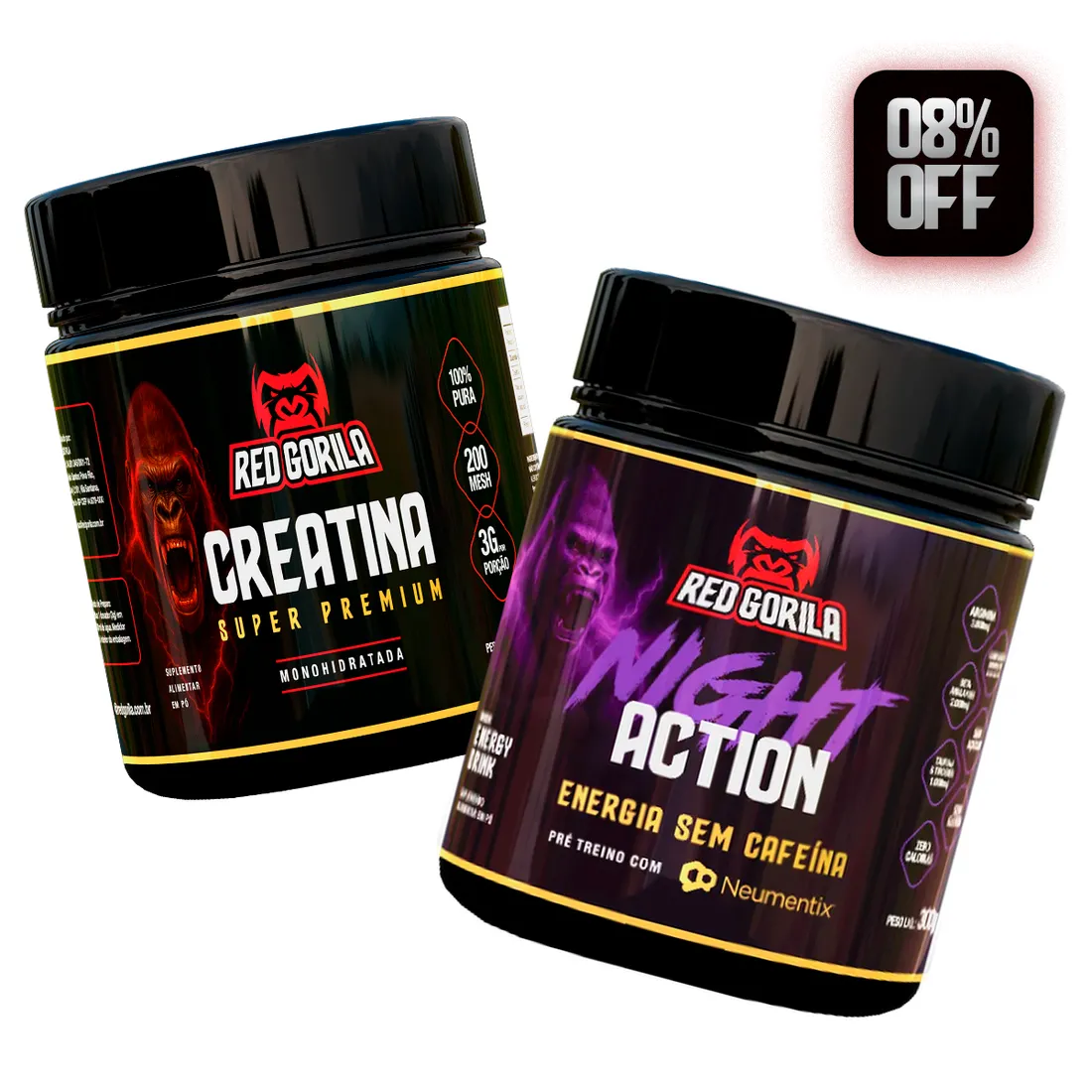 Combo Creatina + Night Action | Energia Noturna e Força Diária