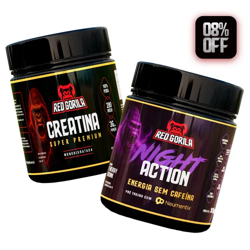 Combo Gorila Noturno - 2 Creatinas + 1 Night Action