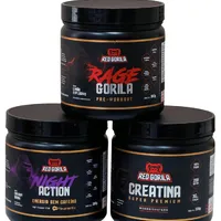 Combo Trinca Gorila | Creatina + Pré-Treino Rage + Night Action - imagem 1