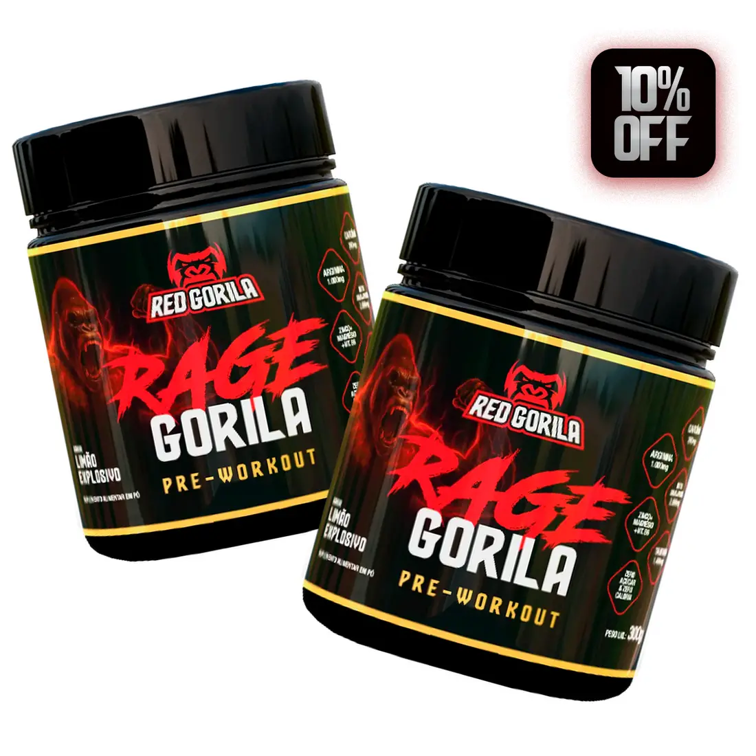 Pré-Treino Rage 300g - Red Gorila - imagem 1