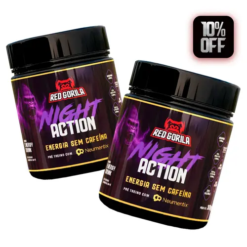 Pré-Treino Night Action Sem Cafeína 300g - Red Gorila