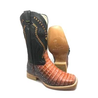 Bota Texana em Couro de Jacaré Darkness Orange | Reizinho Premium - imagem 1