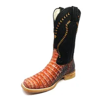 Bota Texana em Couro de Jacaré Darkness Orange | Reizinho Premium - imagem 2