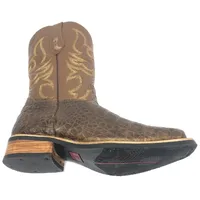 Bota Texana Reizinho Premium de Couro Legítimo de Jacaré Tabaco - Cano Médio, Bico Quadrado - Solado X-Flex Artesanal - imagem 7