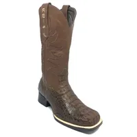 Bota Texana Reizinho Premium de Couro Legítimo de Jacaré Tabaco LIMITED EDITION - Cano Alto, Bico Quadrado - Solado de Couro Artesanal | Reizinho Botas - imagem 6