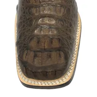 Bota Texana Reizinho Premium de Couro Legítimo de Jacaré Tabaco LIMITED EDITION - Cano Alto, Bico Quadrado - Solado de Couro Artesanal | Reizinho Botas - imagem 3