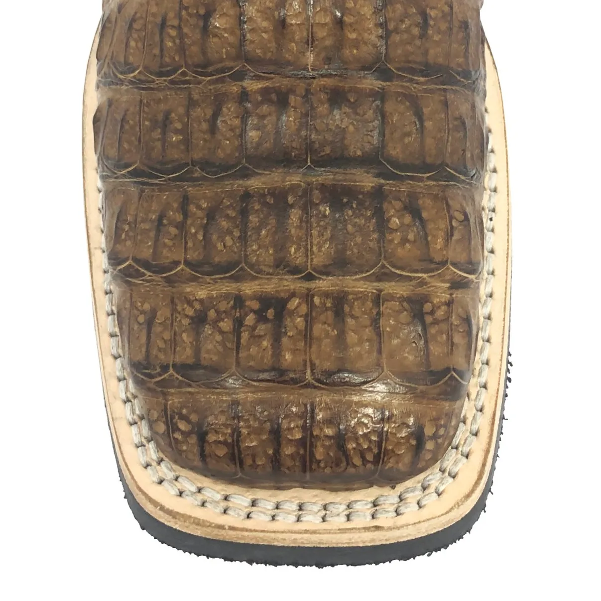 Bota Texana Reizinho Premium de Couro Legítimo de Jacaré Tabaco LIMITED EDITION - Cano Alto, Bico Quadrado - Solado X-Flex Artesanal | Reizinho Botas