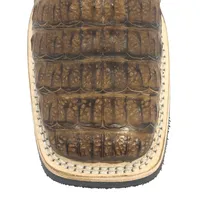 Bota Texana Reizinho Premium de Couro Legítimo de Jacaré Tabaco LIMITED EDITION - Cano Alto, Bico Quadrado - Solado X-Flex Artesanal | Reizinho Botas - imagem 3