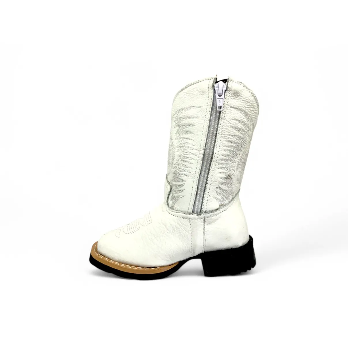 Bota Infantil de Couro Bovino Branco | Reizinho Botas