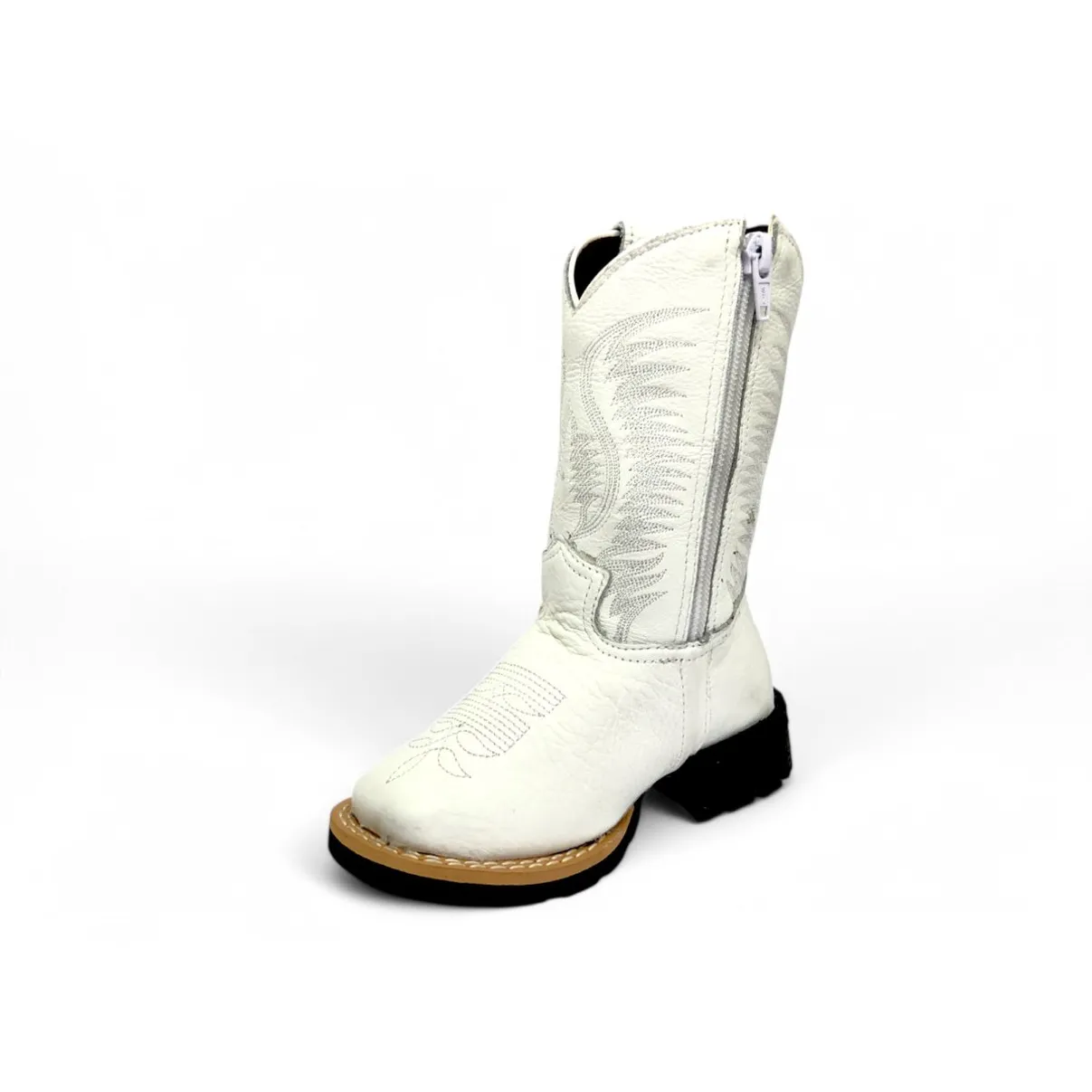 Bota Infantil de Couro Bovino Branco | Reizinho Botas