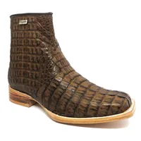 Bota Texana Reizinho Premium de Couro Legítimo de Jacaré Tabaco Rabo LIMITED EDITION - Cano Curto, Bico Quadrado - Solado de Couro Artesanal - imagem 6
