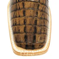Bota Texana Reizinho Premium de Couro Legítimo de Jacaré Tabaco Rabo LIMITED EDITION - Cano Curto, Bico Quadrado - Solado de Couro Artesanal - imagem 3