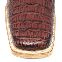 Bota Texana Reizinho Premium de Couro Legítimo de Jacaré Vinho LIMITED EDITION - Cano Alto, Bico Quadrado - Solado de Couro Artesanal | Reizinho Botas - imagem 4