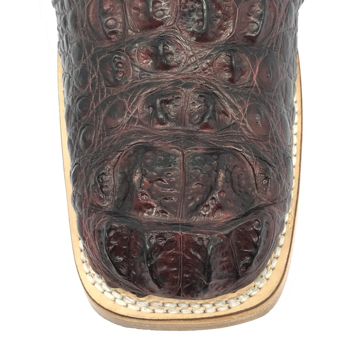 Bota Texana Reizinho Premium de Couro Legítimo de Jacaré Vinho LIMITED EDITION - Cano Curto, Bico Fino - Solado de Couro Artesanal