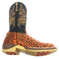 Bota Texana Reizinho Premium de Couro Legítimo de Jacaré Volcano LIMITED EDITION - Cano Alto, Bico Quadrado - Solado Jump - imagem 7