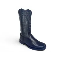 Bota Texana Reizinho Premium de Couro Legítimo de Lobo Marinho Preto LIMITED EDITION - Cano Alto, Bico Quadrado - Solado de Couro Artesanal com Proteção - imagem 7