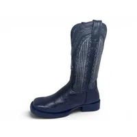 Bota Texana Reizinho Premium de Couro Legítimo de Lobo Marinho Preto LIMITED EDITION - Cano Alto, Bico Quadrado - Solado de Couro Artesanal com Proteção - imagem 2