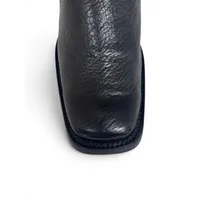 Bota Texana Reizinho Premium de Couro Legítimo de Lobo Marinho Preto LIMITED EDITION - Cano Alto, Bico Quadrado - Solado de Couro Artesanal com Proteção - imagem 4