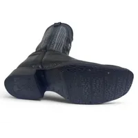Bota Texana Reizinho Premium de Couro Legítimo de Lobo Marinho Preto LIMITED EDITION - Cano Alto, Bico Quadrado - Solado de Couro Artesanal com Proteção - imagem 3