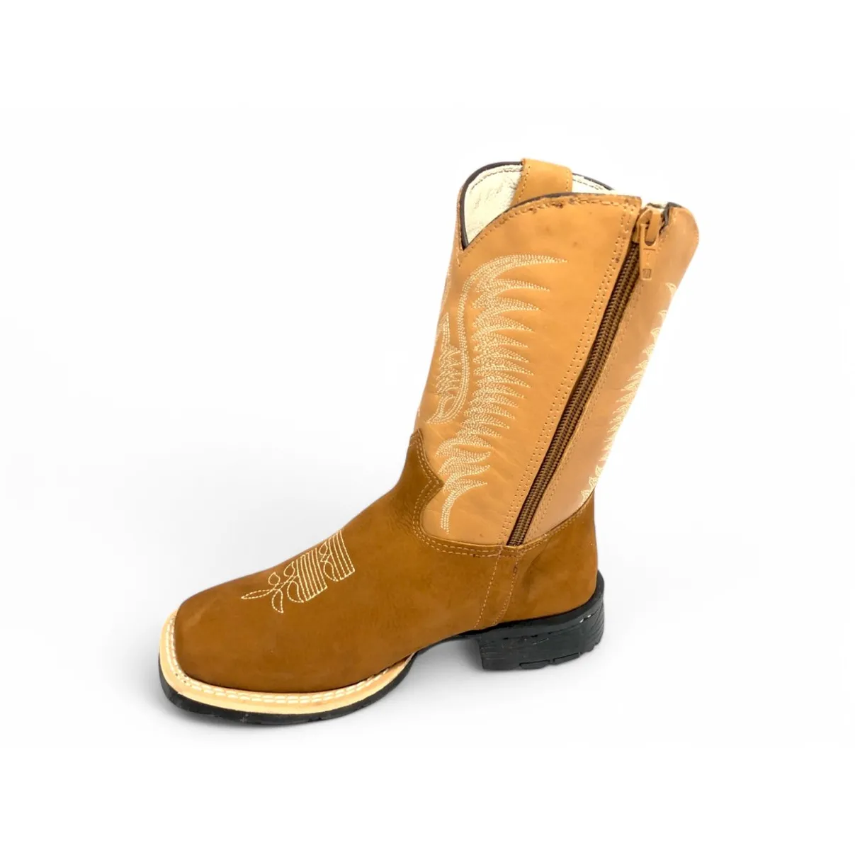 Bota Infantil de Couro Bovino Bufalada Caramelo | Reizinho Botas