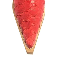 Bota Texana Reizinho Premium de Couro Legítimo de Pirarucu Red LIMITED EDITION - Cano Alto, Bico Fino - Solado de Couro  - imagem 5