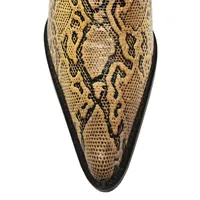 Bota Western Feminina De Couro Bovino Imitação de Cobra Desert - Cano Alto, Bico Fino - imagem 6