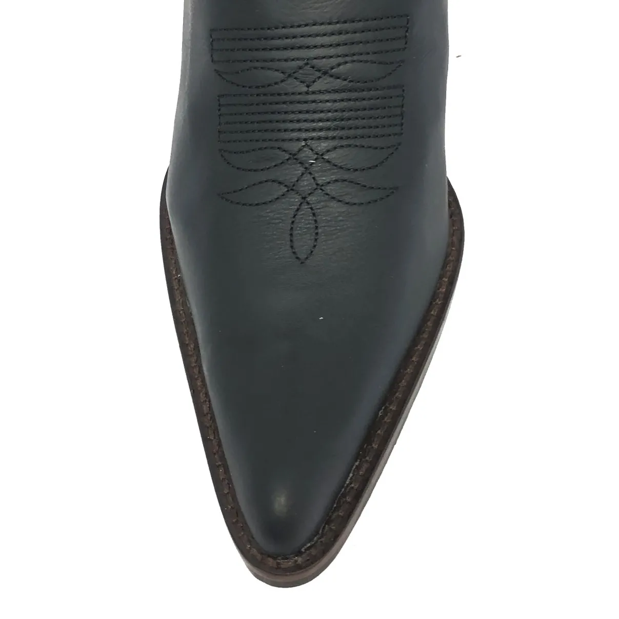 Bota Western Feminina de Couro Legítimo de Bovino Preto - Cano Alto, Bico Fino | Reizinho Botas