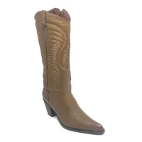 Bota Western Feminina de Couro Legítimo de Bovino Marrom - Cano Alto, Bico Fino | Reizinho Botas - imagem 6