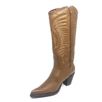 Bota Western Feminina de Couro Legítimo de Bovino Marrom - Cano Alto, Bico Fino | Reizinho Botas - imagem 5