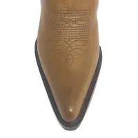 Bota Western Feminina de Couro Legítimo de Bovino Marrom - Cano Alto, Bico Fino | Reizinho Botas - imagem 4