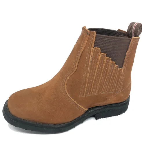 Botina Infantil Bufalada Caramelo - Cano Curto, Bico Quadrado, Solado Flex