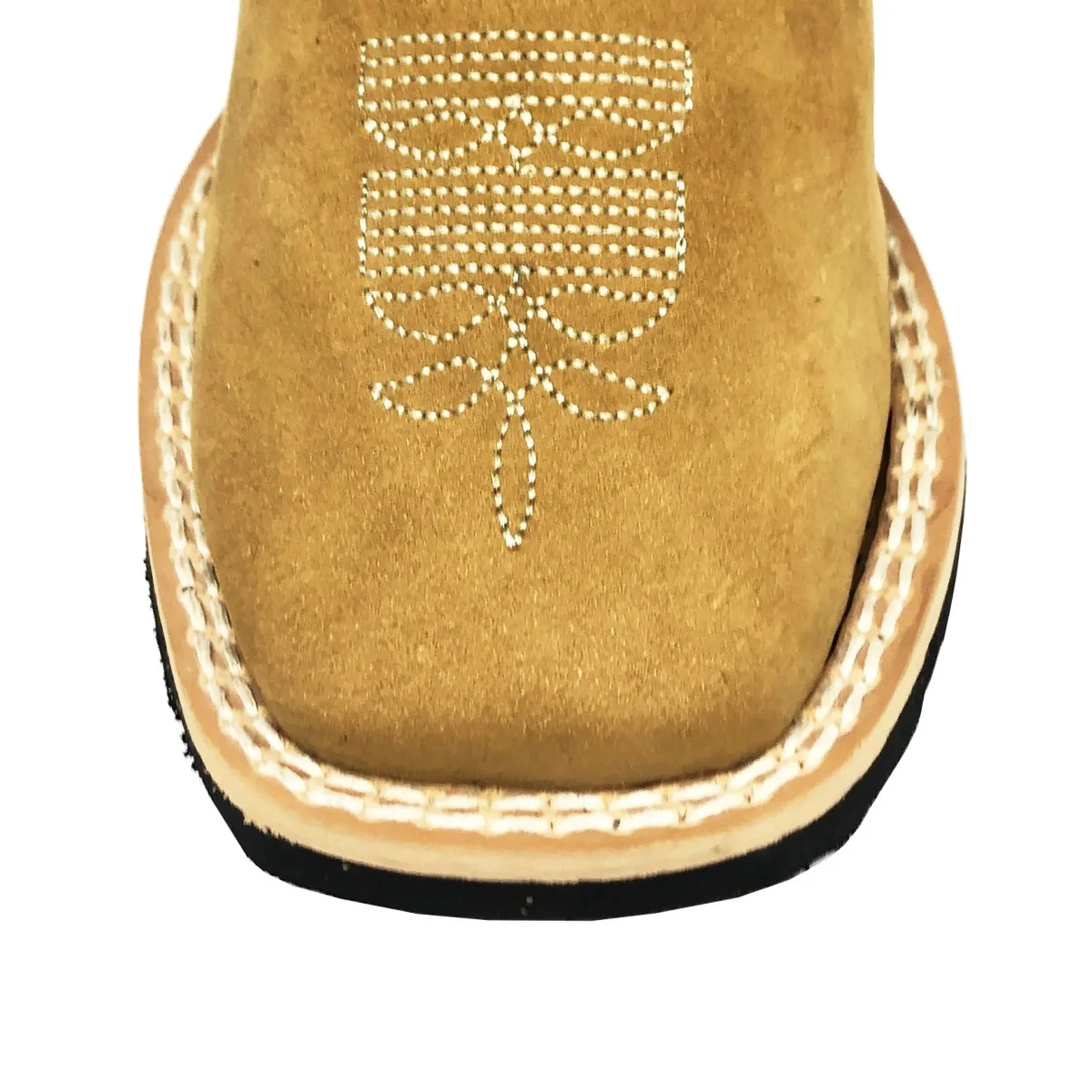 Bota Infantil de Couro Bovino Bufalado Marfim- Cano Curto Elástico, Bico Quadrado - Solado Flex Comfort | Reizinho Botas