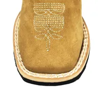 Bota Infantil de Couro Bovino Bufalado Marfim- Cano Curto Elástico, Bico Quadrado - Solado Flex Comfort | Reizinho Botas - imagem 3