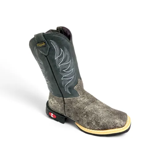Bota Infantil de Couro De Barriga de Avestruz Alaska | Reizinho Botas