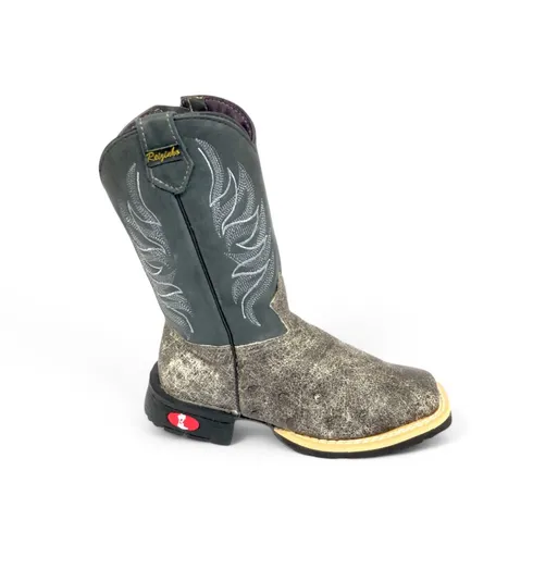 Bota Infantil de Couro De Barriga de Avestruz Alaska | Reizinho Botas