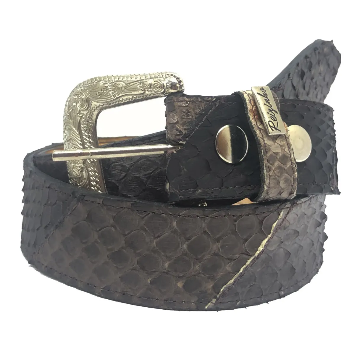 CINTO DE COURO LEGÍTIMO DE COBRA PYTHON LUXO BLACK