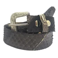 CINTO DE COURO LEGÍTIMO DE COBRA PYTHON LUXO BLACK - imagem 1