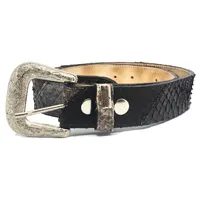 CINTO DE COURO LEGÍTIMO DE COBRA PYTHON LUXO BLACK - imagem 3