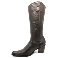 Bota Western Feminina De Couro Bovino Marrom - Cano Alto, Bico Fino - imagem 2