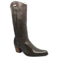 Bota Western Feminina De Couro Bovino Marrom - Cano Alto, Bico Fino - imagem 1
