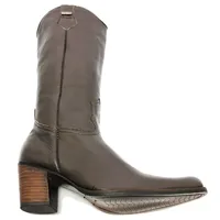 Bota Western Feminina De Couro Bovino Marrom - Cano Alto, Bico Fino - imagem 4