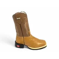 Bota Infantil de Couro De Barriga de Avestruz Conhaque | Reizinho Botas - imagem 5
